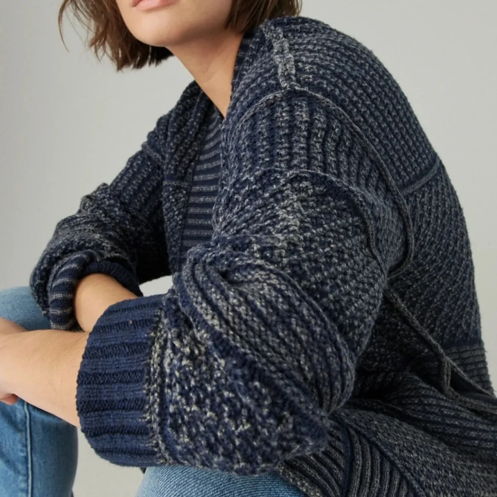 Lucky Brand Blue Oversized Knit Cardigan - Picture 6 of 16